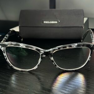 Dolce and Gabbana black tortoise shell prescription eyeglasses